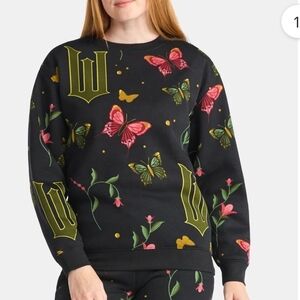 Universal Black Sweater with Butterfly Design